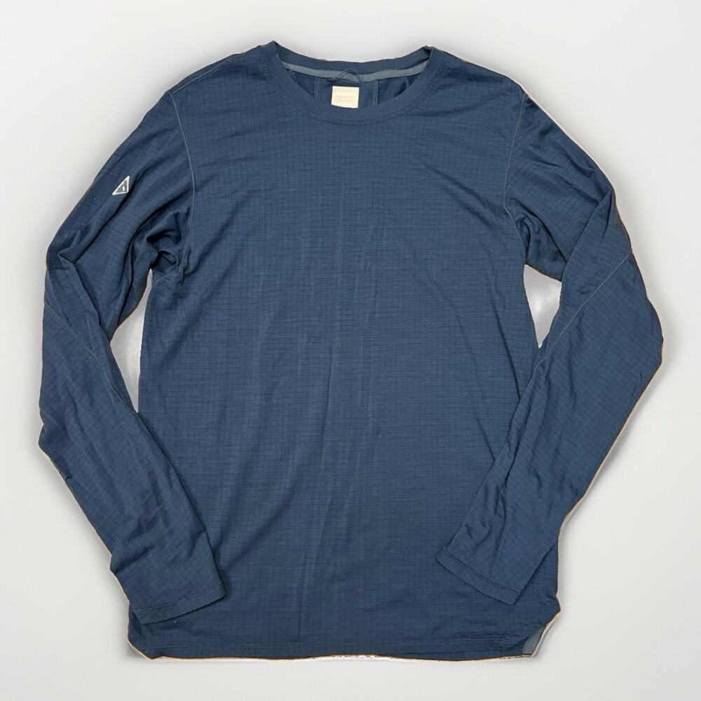Hoka One One Men's Merino Wool Blend Long Sleeve Shirt Size Medium Blue